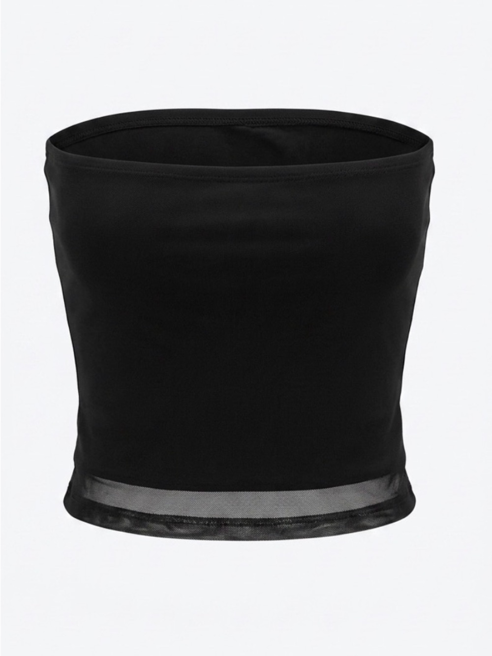 Pebby Forevee Black Strapless Crop Tube Top - Women's Basic Layering Piece